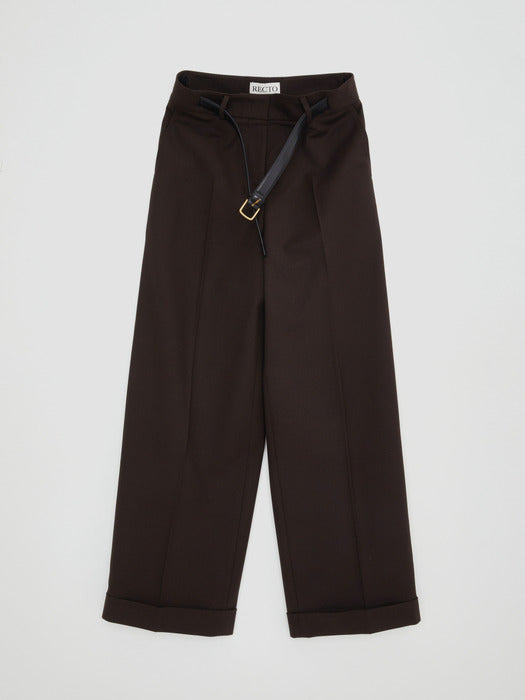 [recto] BELT DETAIL WIDE PANTS (VINTAGE BROWN)