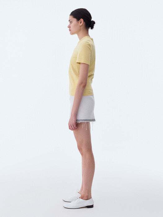 [recto] RC EMBROIDERY COTTON T-SHIRT (LEMON YELLOW)