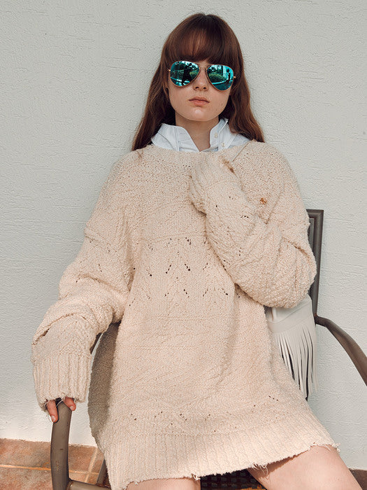 [recto] CUT OFF DETAIL COLLAR CROP OVER SHIRT (OFF WHITE)