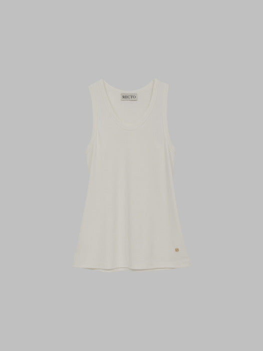 [recto] RC SIGNATURE CURVED NECK TANK TOP (OFF WHITE)