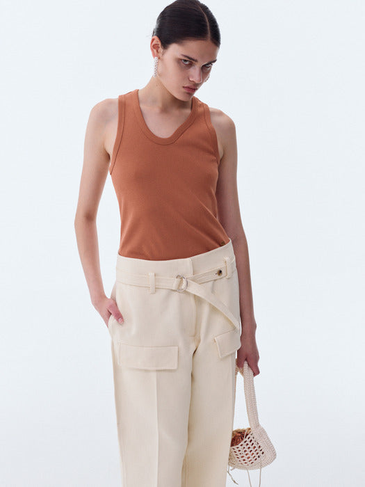 [recto] RC SIGNATURE CURVED NECK TANK TOP (DARK ORANGE)