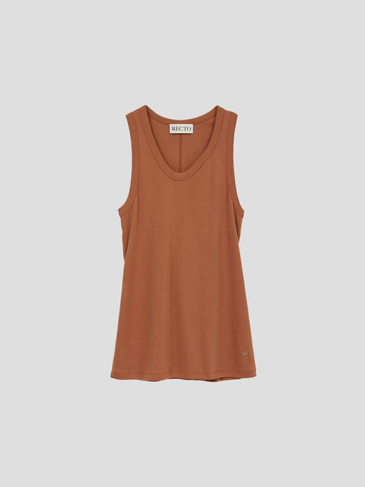 [recto] RC SIGNATURE CURVED NECK TANK TOP (DARK ORANGE)