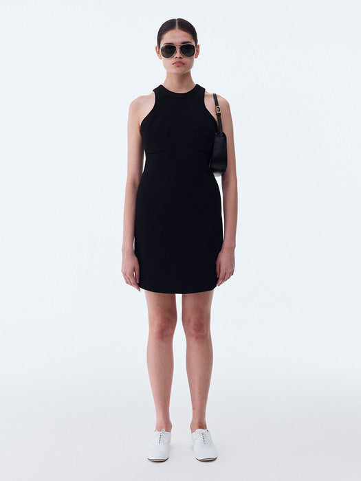 [recto] PEONY RESORT MINI DRESS (BLACK)
