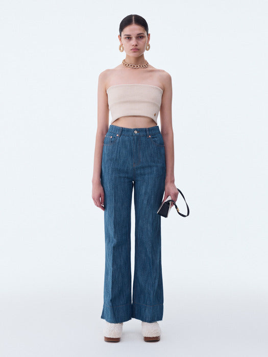 [recto] SIGNATURE LOGO TUBE TOP (LIGHT BEIGE)