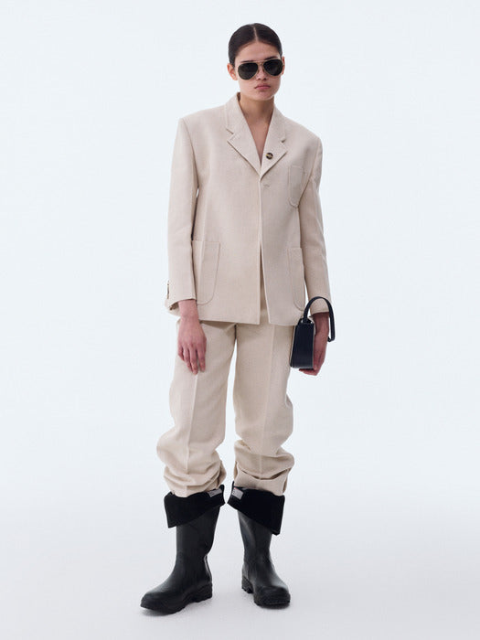 [recto] WAIST UP HEAVY COTTON HOURGLASS JACKET (ECRU)