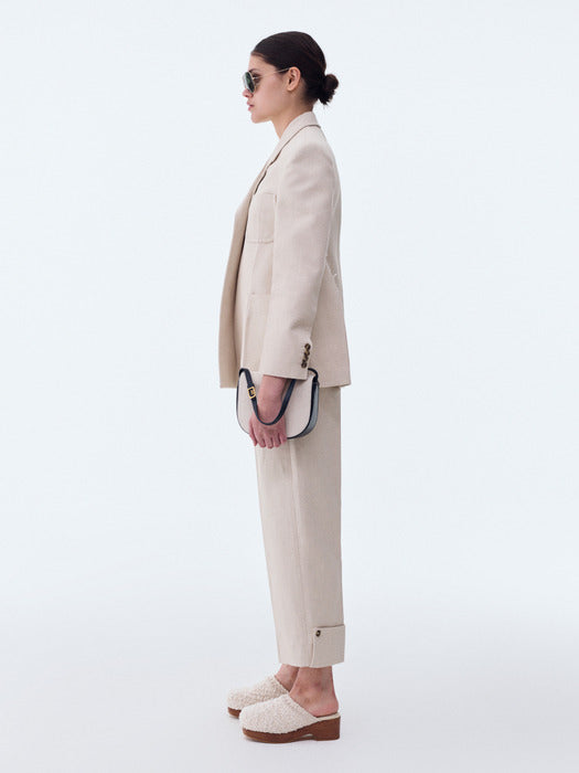 [recto] WAIST UP HEAVY COTTON HOURGLASS JACKET (ECRU)