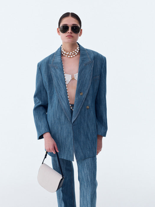 [recto] BASTIA COTTON OVER FIT DOUBLE BOAT JACKET (BLUE)