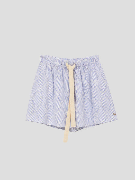 [recto] BOHEMIAN TASSEL STRIPE SHORTS (BLUE)
