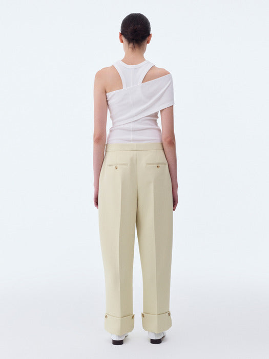 [recto] ROLL UP CROP PANTS (LEMON YELLOW)