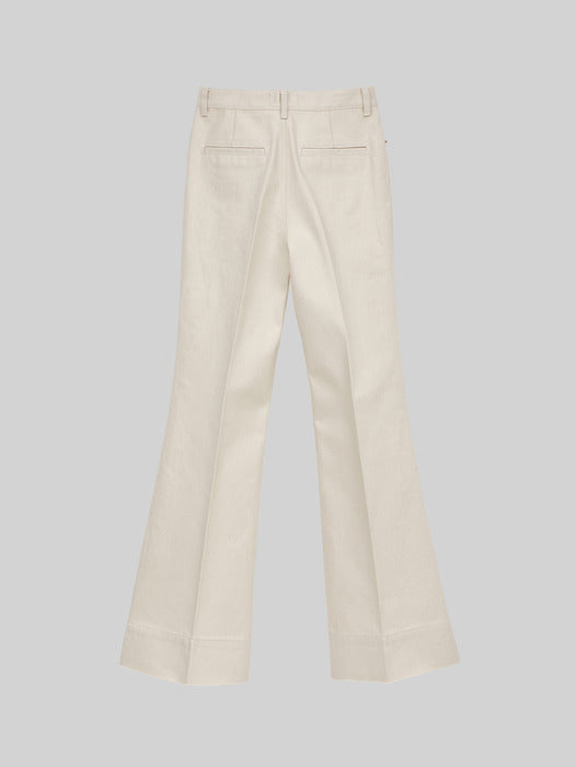 [recto] HEAVY COTTON HIGH-WAIST FLARE DENIM (ECRU)
