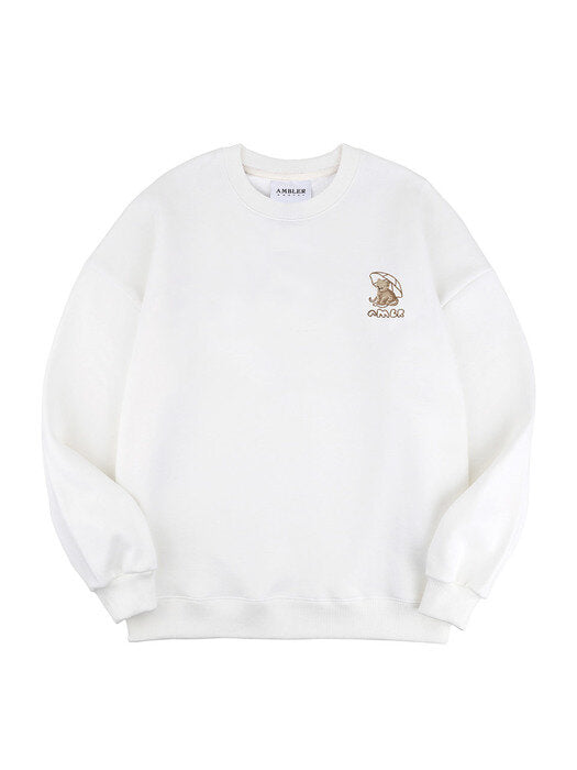 [ambler] Rainy Day Over fit Sweatshirt AMM1102 (White)