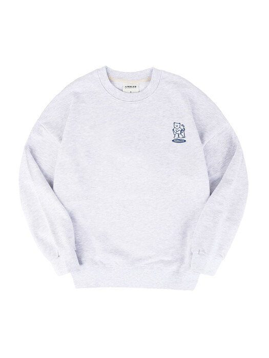 [ambler] Band Over fit Sweatshirt AMM1104 (White-melange)