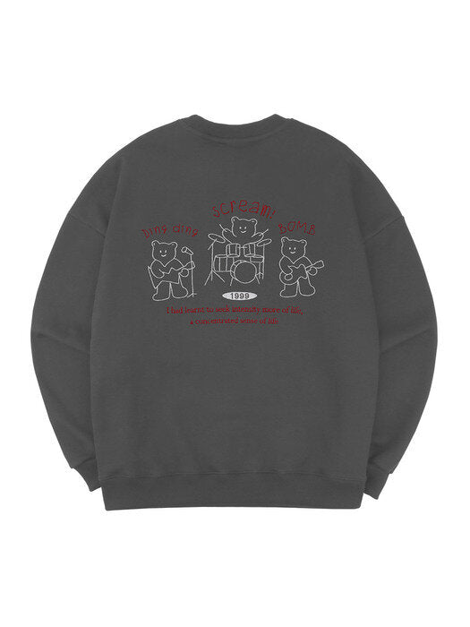 [ambler] Band Over fit Sweatshirt AMM1104 (Dark Gray)