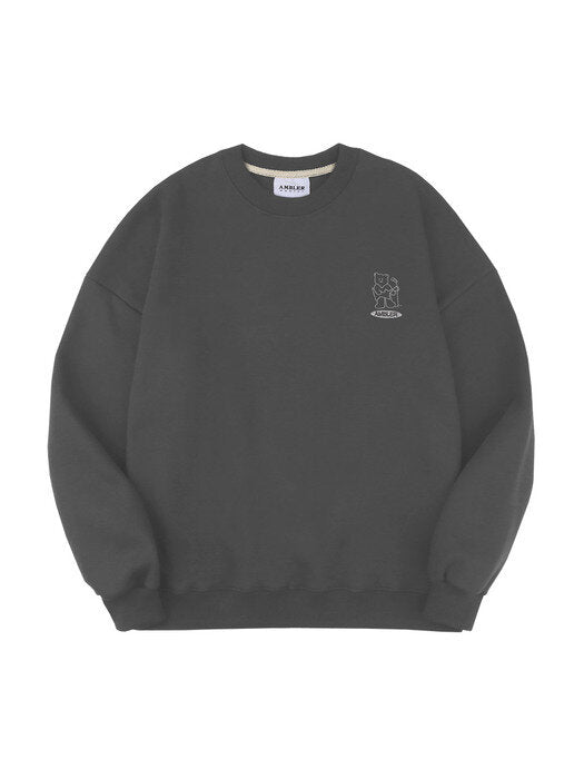 [ambler] Band Over fit Sweatshirt AMM1104 (Dark Gray)