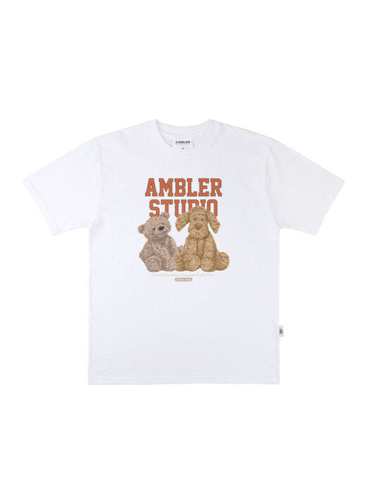 [ambler] FRIENDSHIP Over fit T-Shirts AS1001 (White)
