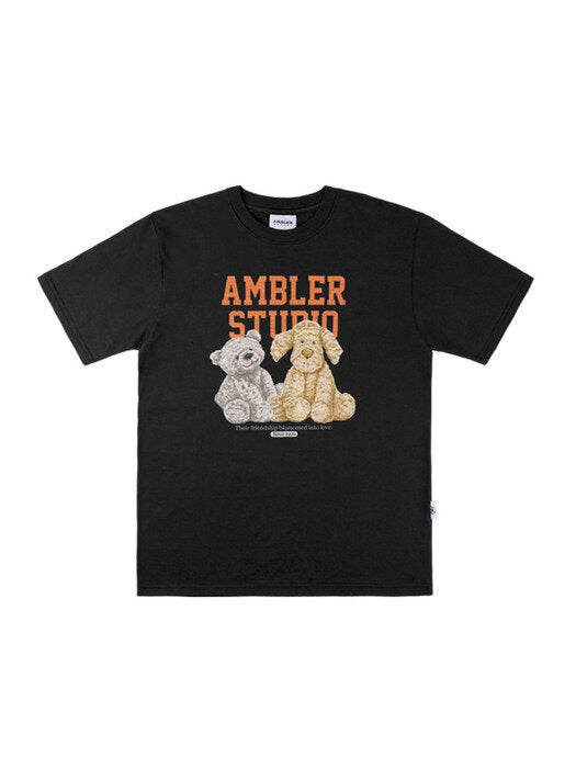 [ambler] FRIENDSHIP Over fit T-Shirts AS1001 (Black)