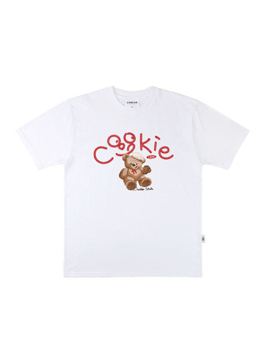 [ambler] COOKIE Over fit T-Shirts AS1002 (White)