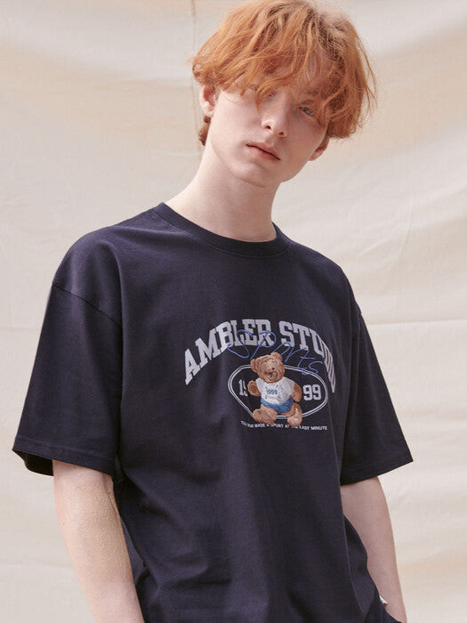 [ambler] MARATHON Over fit T-Shirts AS1005 (Navy)