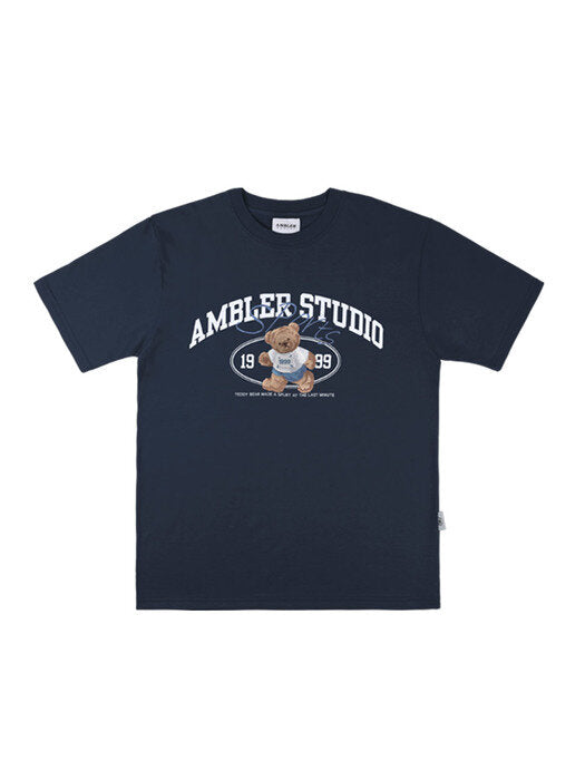 [ambler] MARATHON Over fit T-Shirts AS1005 (Navy)