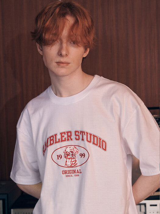 [ambler] Retriever Over fit T-Shirts AS1006 (White)