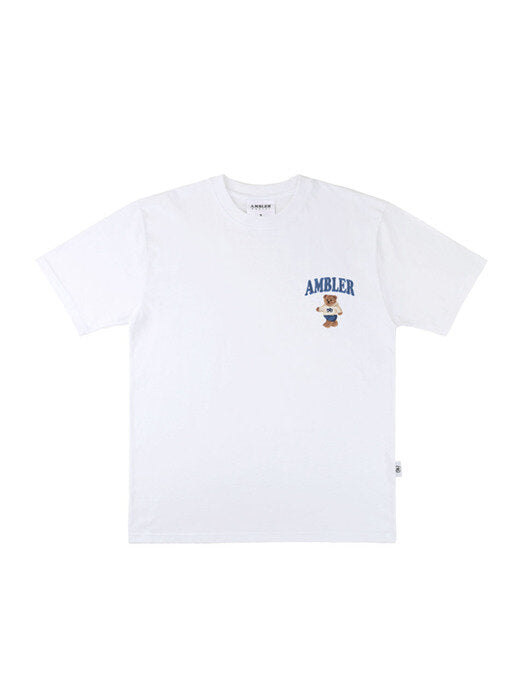 [ambler] Hoodie bear Over fit T-Shirts AS1013 (White)