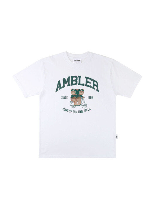 [ambler] Delivery bear Over fit T-Shirts AS1014 (White)