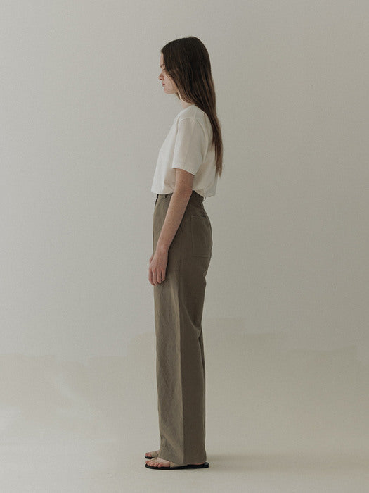 [moia] stitch pants (khaki)