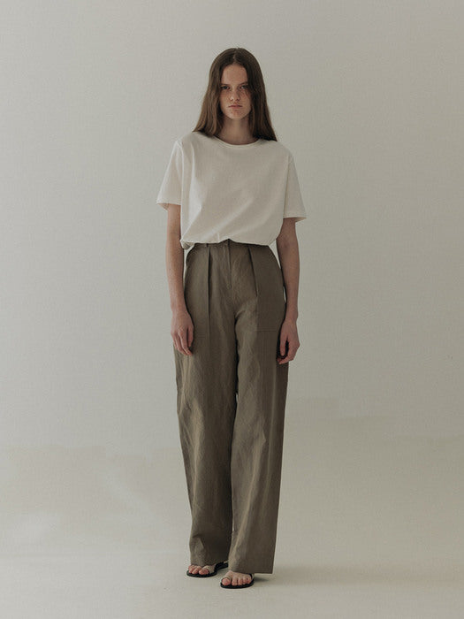 [moia] stitch pants (khaki)