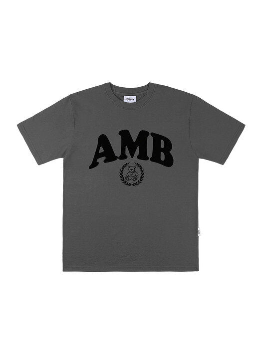 [ambler] Big Logo Over fit T-Shirts AS1009 (Dark Gray)
