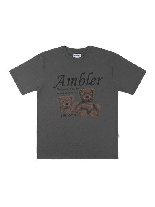 [ambler] Black bear Over fit T-Shirts AS1010 (Dark Gray)