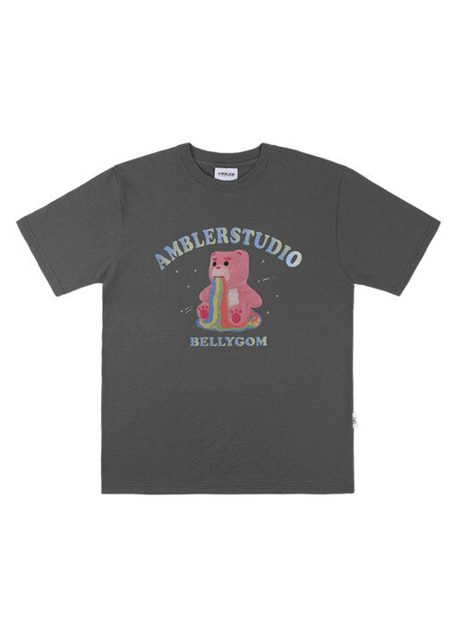 [ambler] Rainbow Belly Over T-Shirts BS202 (Dark Gray)