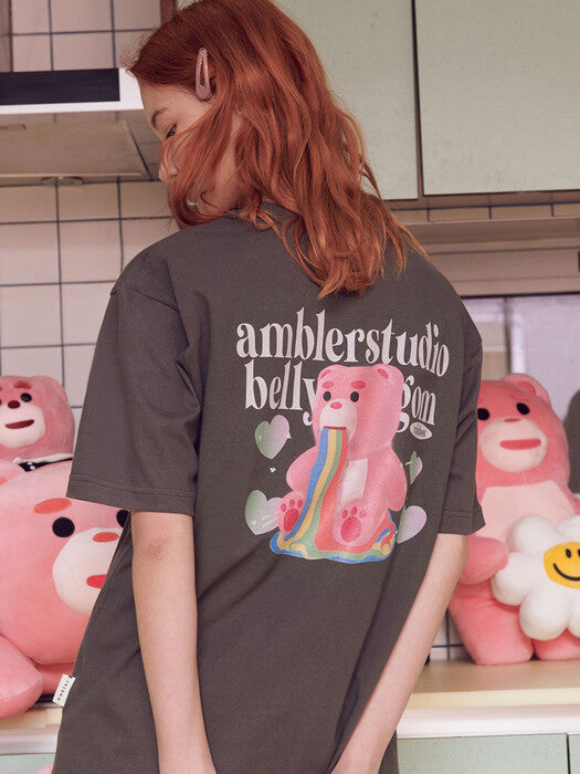 [ambler] Heart Belly Over T-Shirts BS203 (Dark Gray)