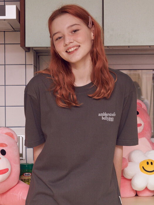 [ambler] Heart Belly Over T-Shirts BS203 (Dark Gray)