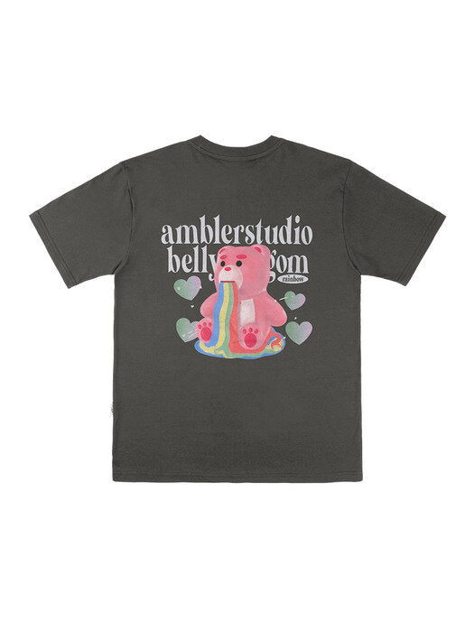 [ambler] Heart Belly Over T-Shirts BS203 (Dark Gray)