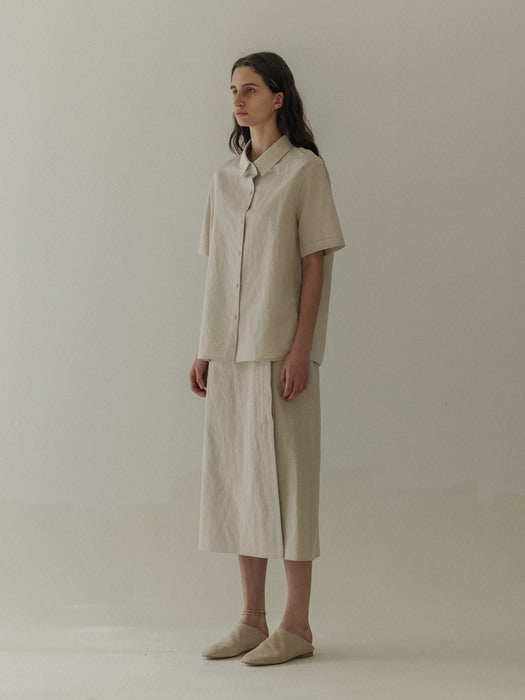 [moia] shirring shirt (natural)