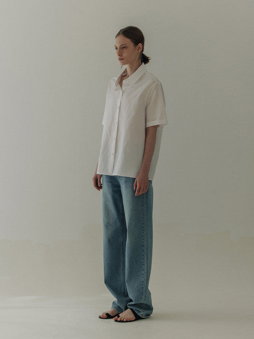 [moia] shirring shirt (white)