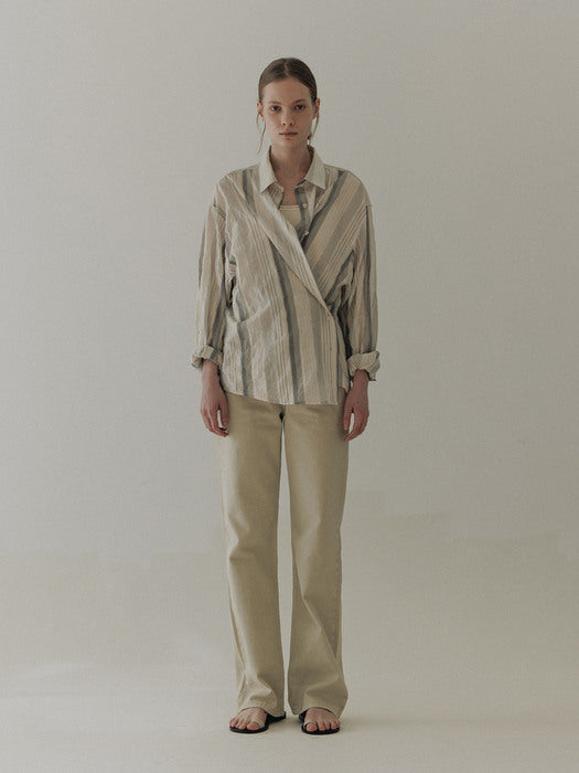 [moia] stripe shirt (sand stripe)