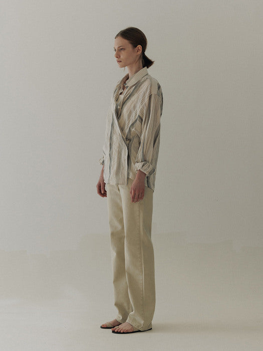 [moia] stripe shirt (sand stripe)