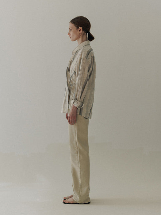 [moia] stripe shirt (sand stripe)