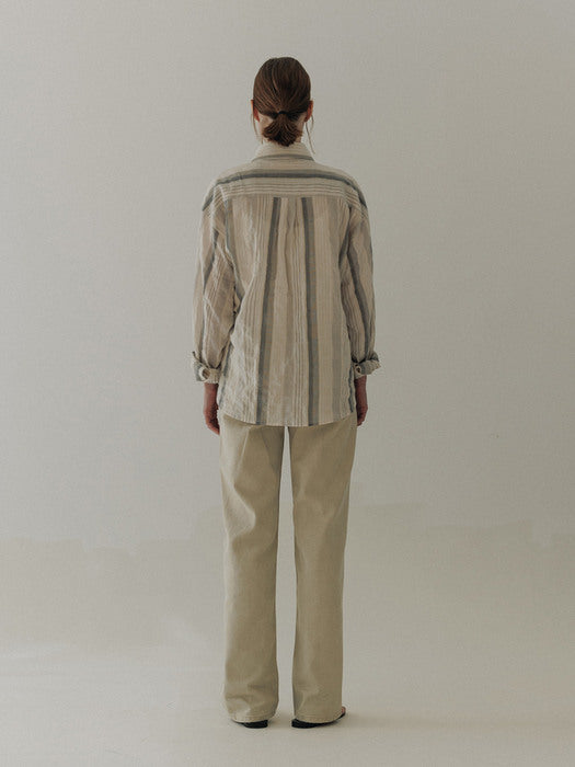 [moia] stripe shirt (sand stripe)