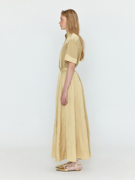 Eenk Winda Western Bib-front Half Sleeve Shirt - Beige