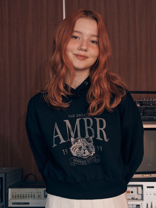 [ambler] The great Crop Hoodie AHC301 (Black)