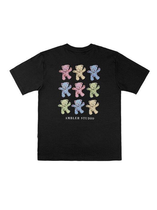 [ambler] Colorful Over fit T-Shirts AS1016 (Black)