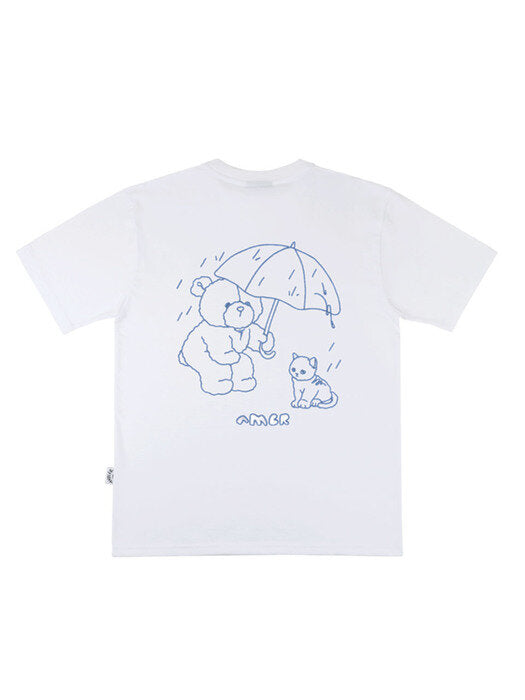 [ambler] Rainy Day Over fit T-Shirts AS1017 (White)
