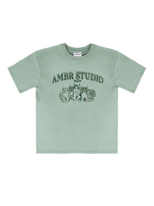 [ambler] CATS Over fit T-Shirts AS1018 (Green)