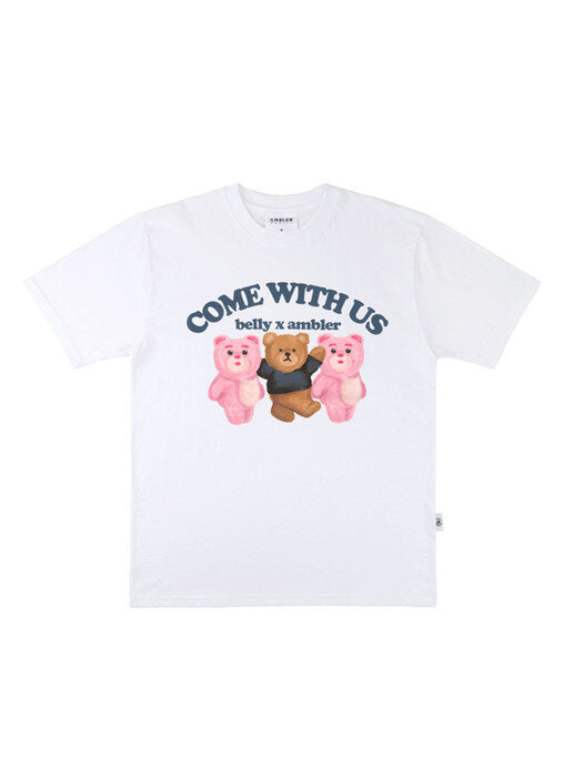[ambler] With us Over T-Shirts BS204 (White)