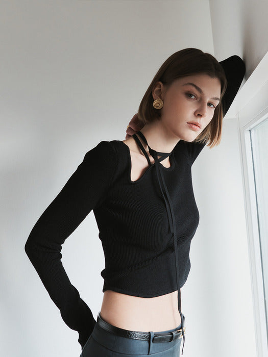 [recto] SIGNATURE NECK MONACO KNIT 2COLOR