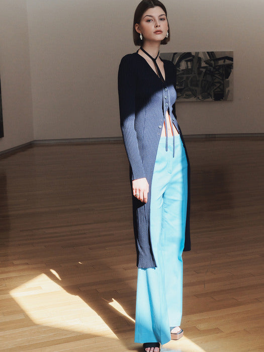 [recto] LONG KNIT CARDIGAN DRESS (NAVY)
