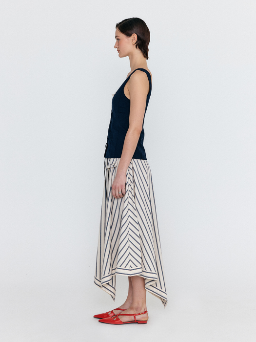 [EENK] Womili Lace-Up Vest - Navy