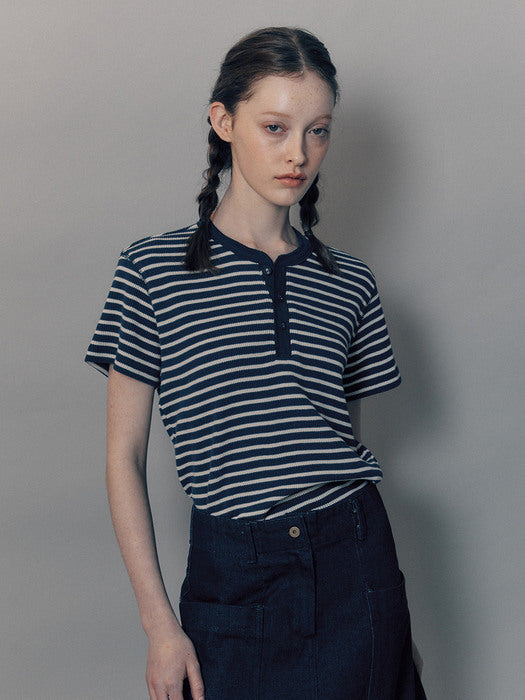 Nothing Written Penico stripe t-shirt (Navy)